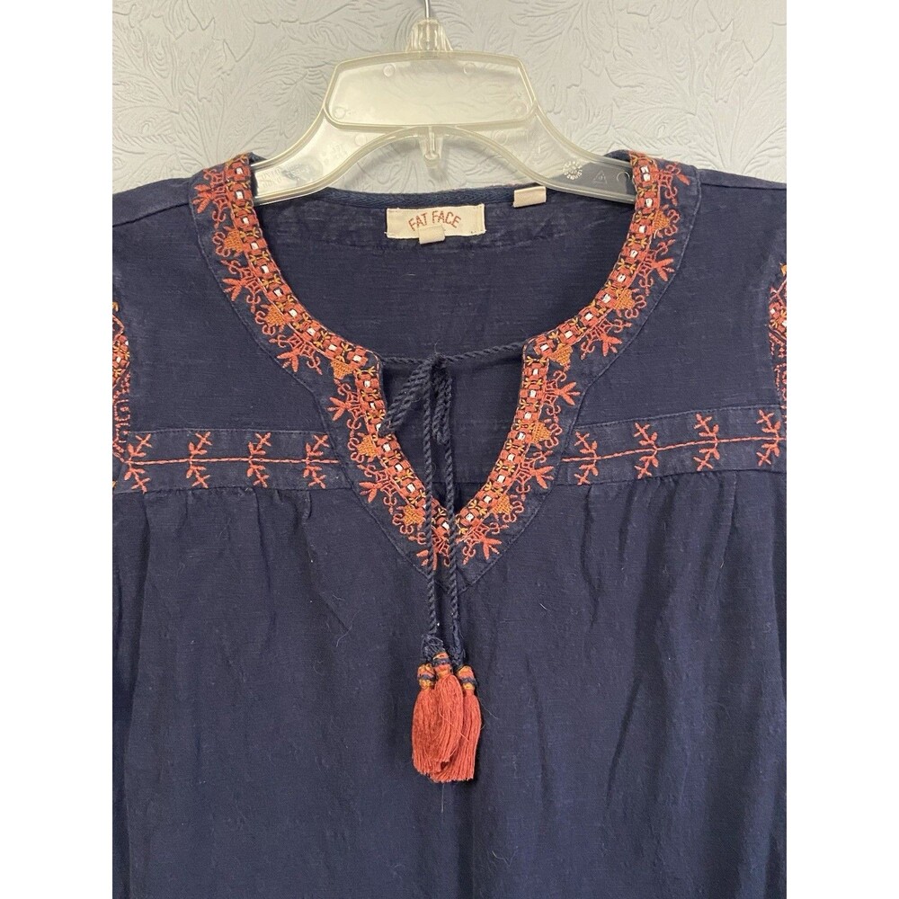 Fat Face Size 6 Embroidered Boho Top L9 - Picture 2 of 9